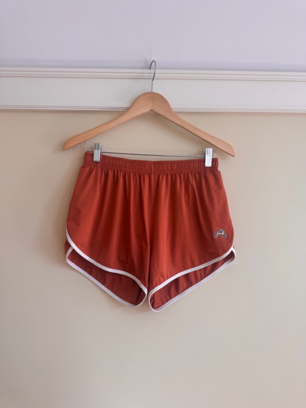 Tracksmith Men's Rust Athletic Shorts with White Trim